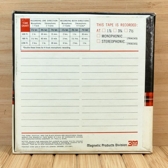Vintage Scotch 1/4-111-6 1.5 MIL 600 Feet Acetate 5" Reel Recording Tape, USA - Picture 3 of 9